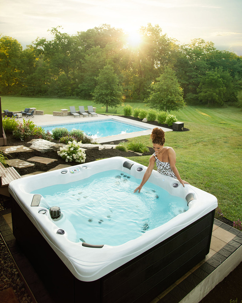 lady and hot tub