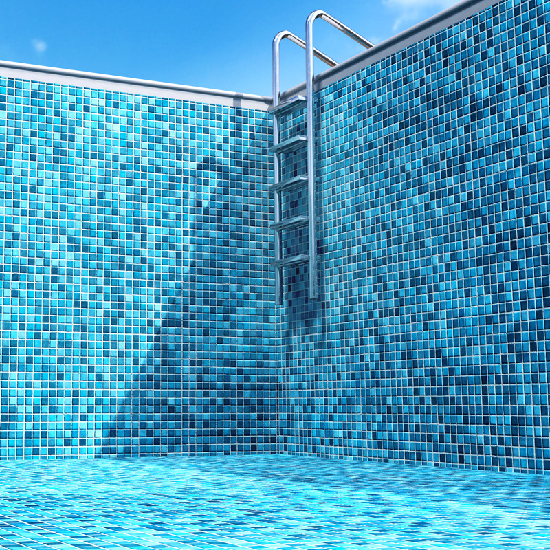 empty pool and ladder in pool