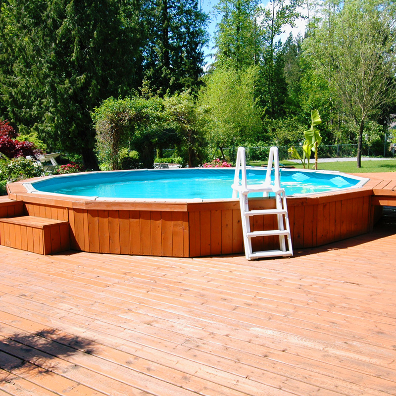 deck and swimming pool