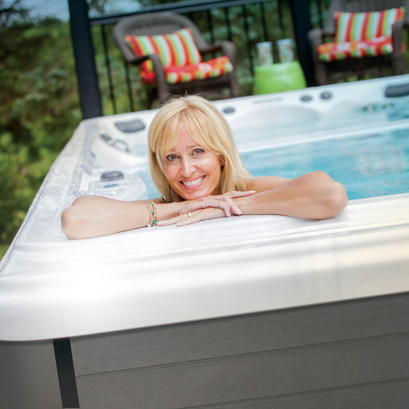lady in swim spa